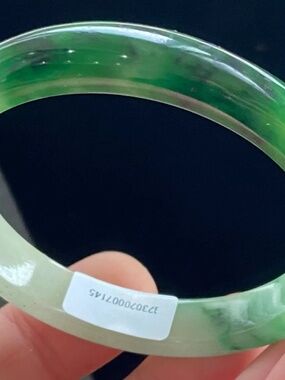 58mm Certified (Grade A)Myanmar Natural Grade A Green Jadeite Jade Bangle